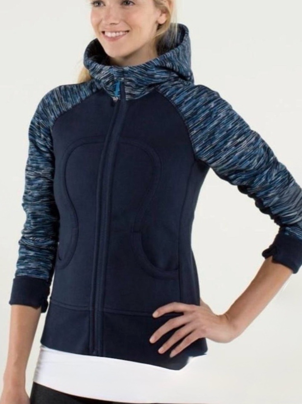 lululemon athletica Scuba Hoody Navy and Blue Space-Dye Full-Zip Hoodie sm 6